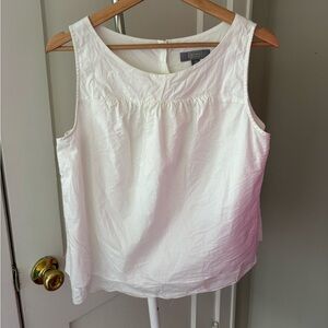 Merona White 100% Cotton Scoop Neck Tank Top Sz Lp
